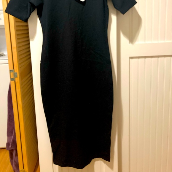 NWT black, body con style midi-dress w/keyholes - Picture 2 of 7